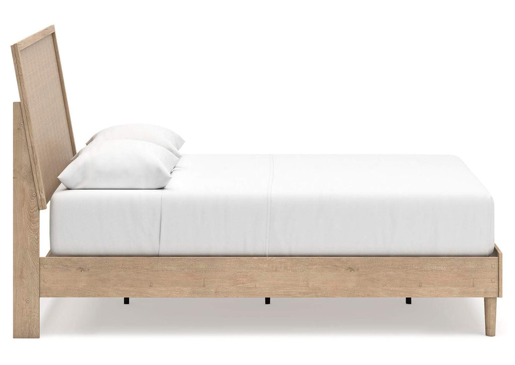 Cielden Queen Panel Bed with 2 Nightstands side view