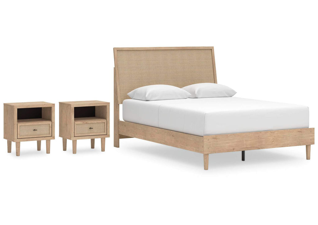 Cielden Queen Panel Bed with 2 Nightstands