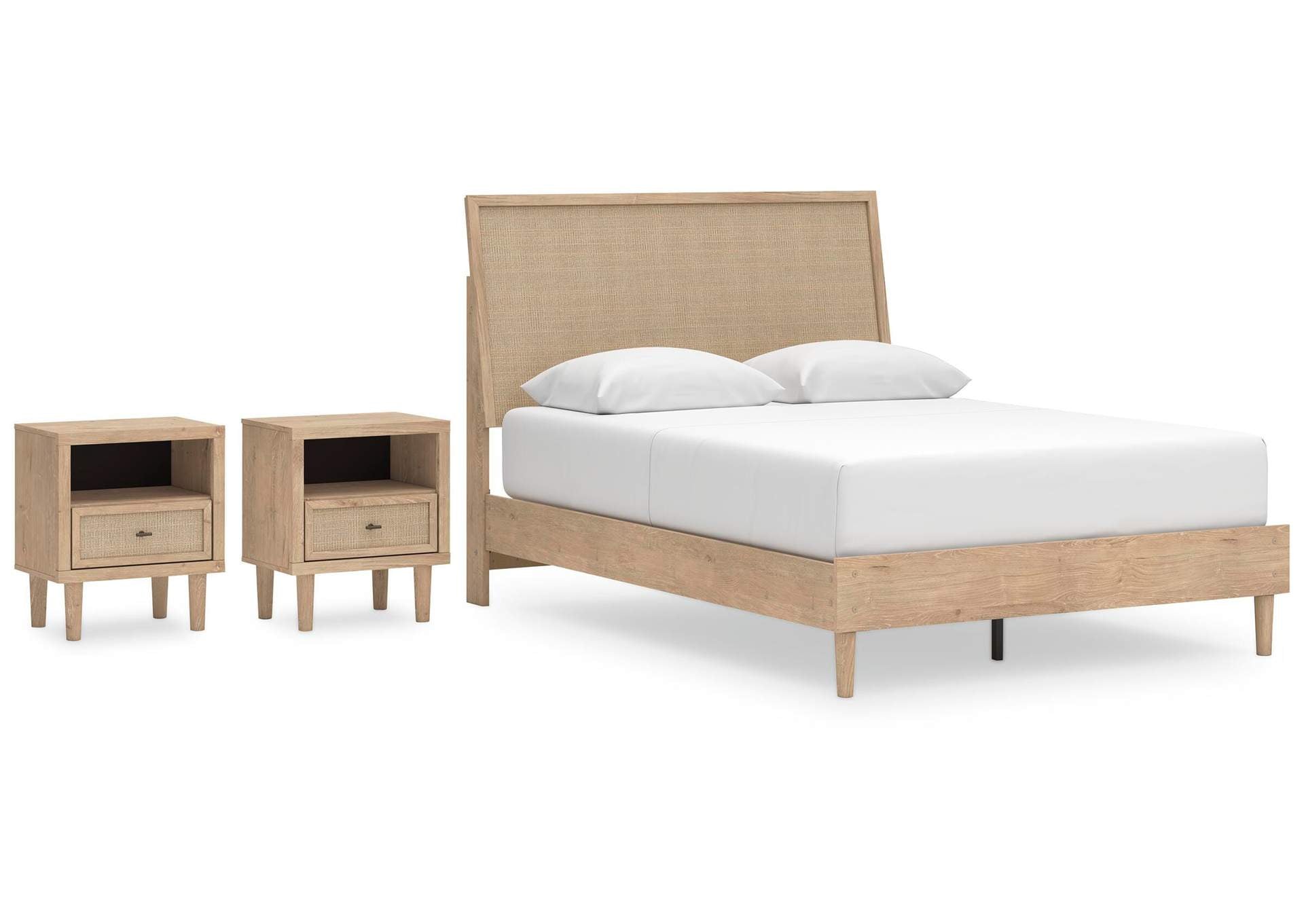 Cielden Queen Panel Bed with 2 Nightstands
