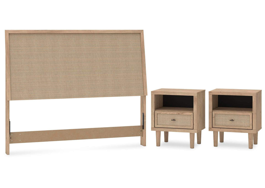 Cielden Queen Panel Headboard and 2 Nightstands