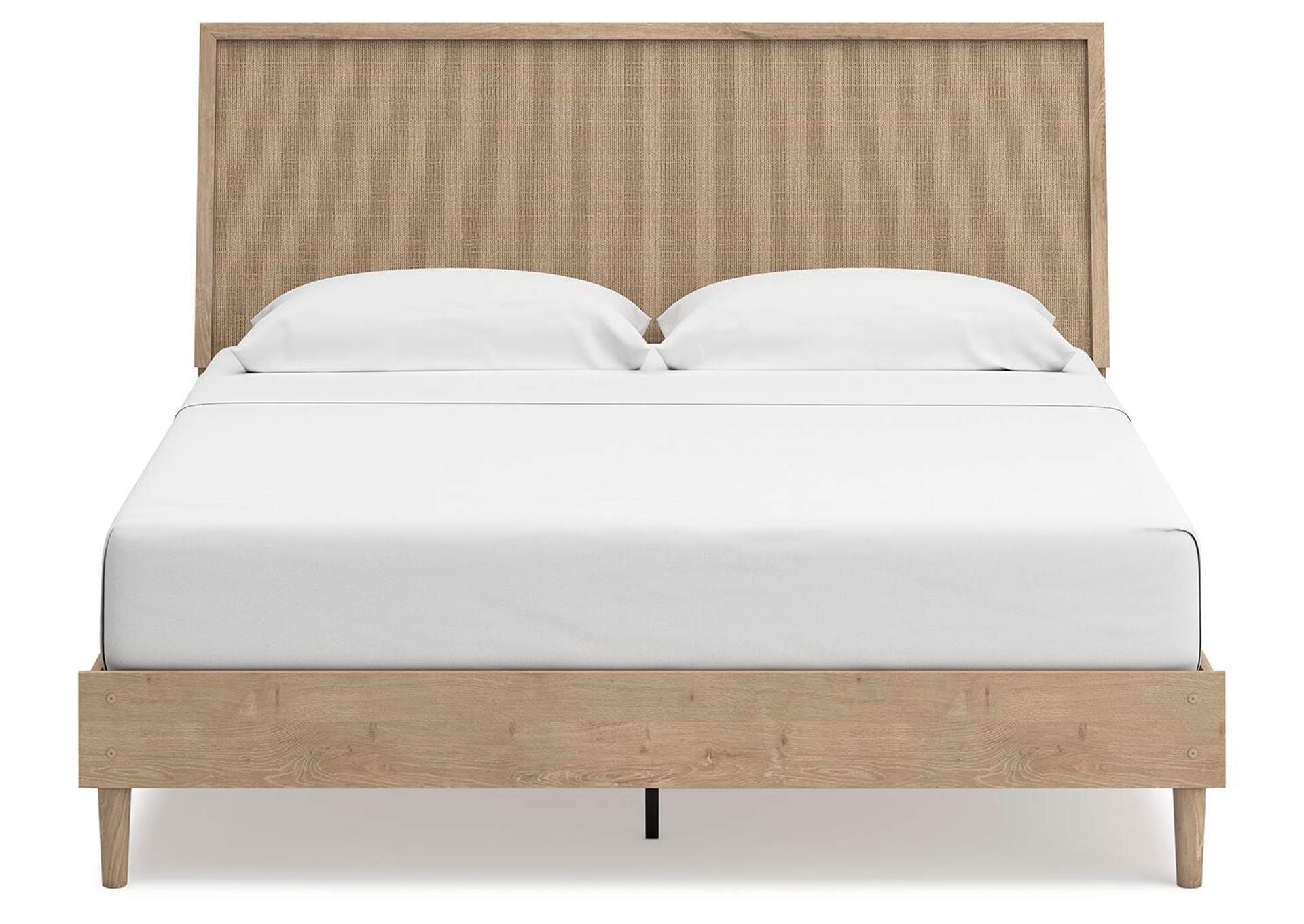 Cielden King Panel Bed with Mirrored Dresser
