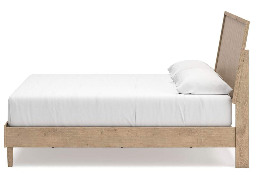 Cielden King Panel Bed with Mirrored Dresser, Chest and 2 Nightstands side view