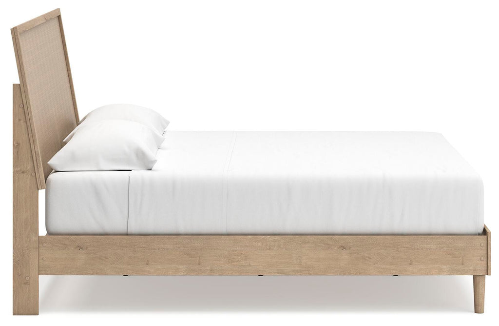 Cielden King Panel Bed in Two-tone, side view