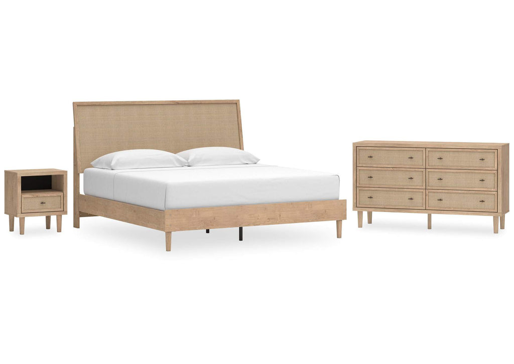 Cielden King Panel Bed with Dresser and Nightstand