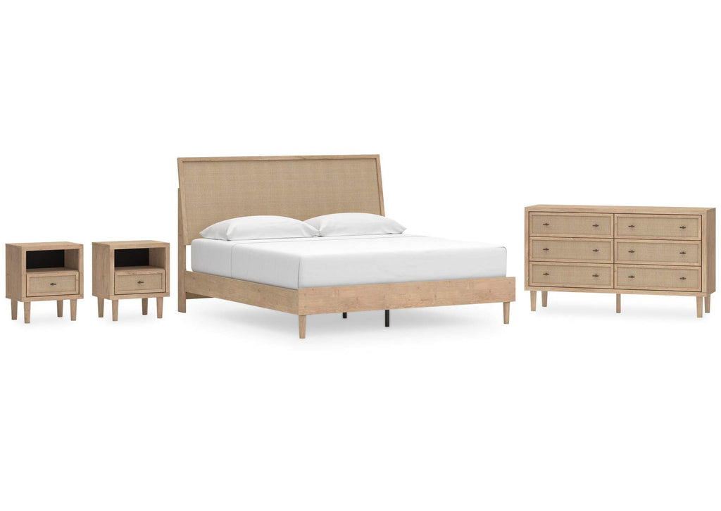 Cielden King Panel Bed with Dresser and 2 Nightstands