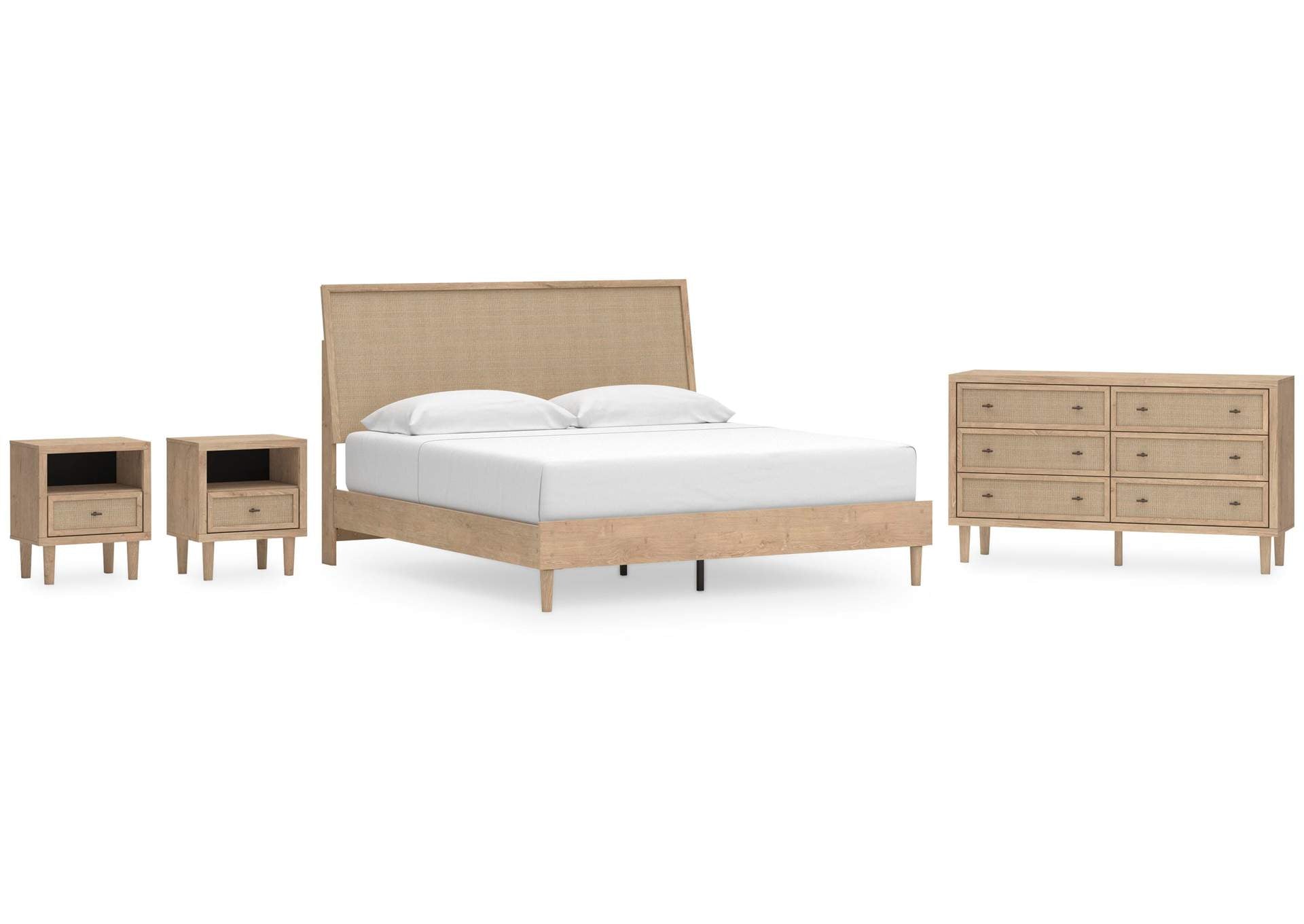 Cielden King Panel Bed with Dresser and 2 Nightstands