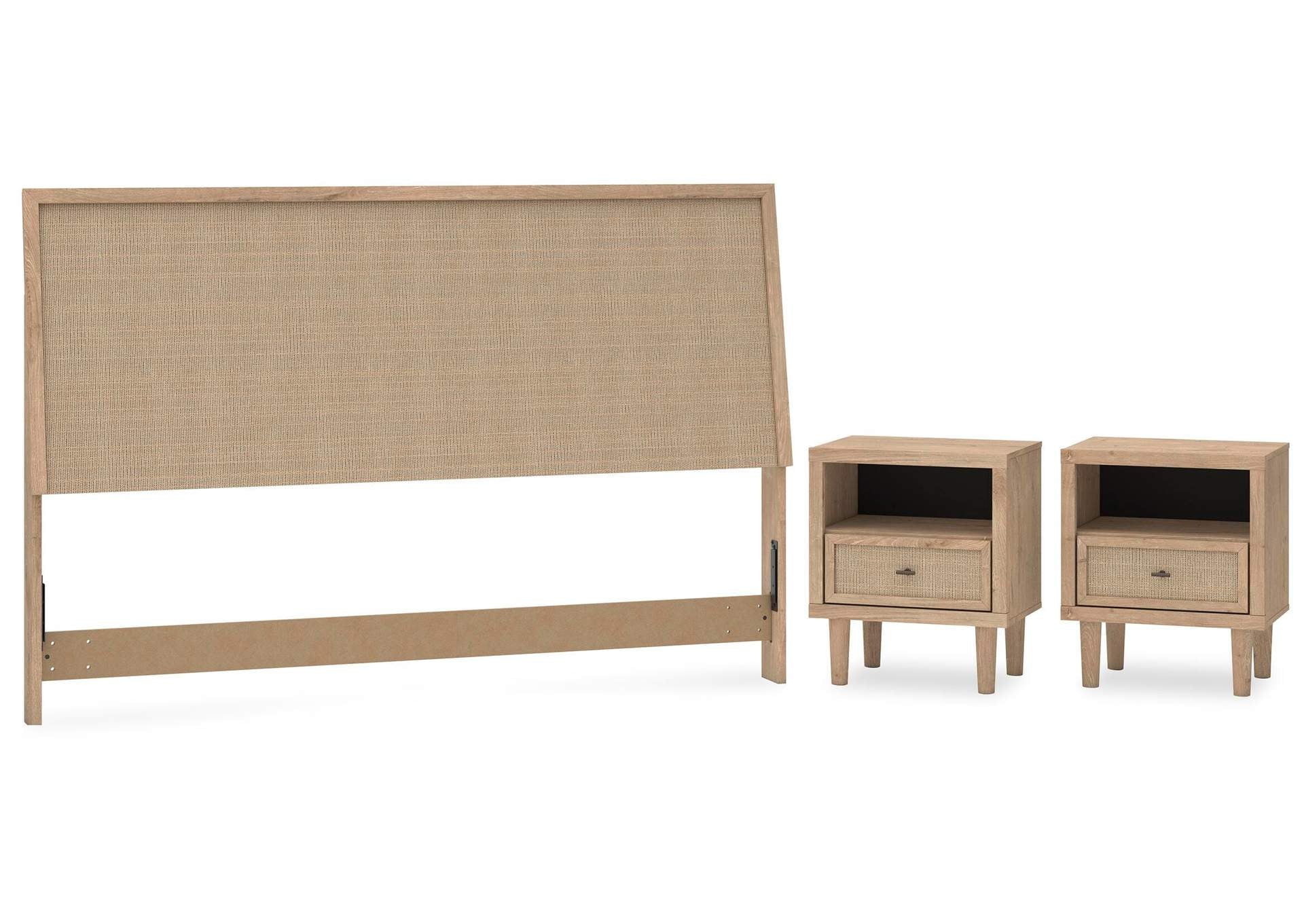 Cielden King Panel Headboard and 2 Nightstands