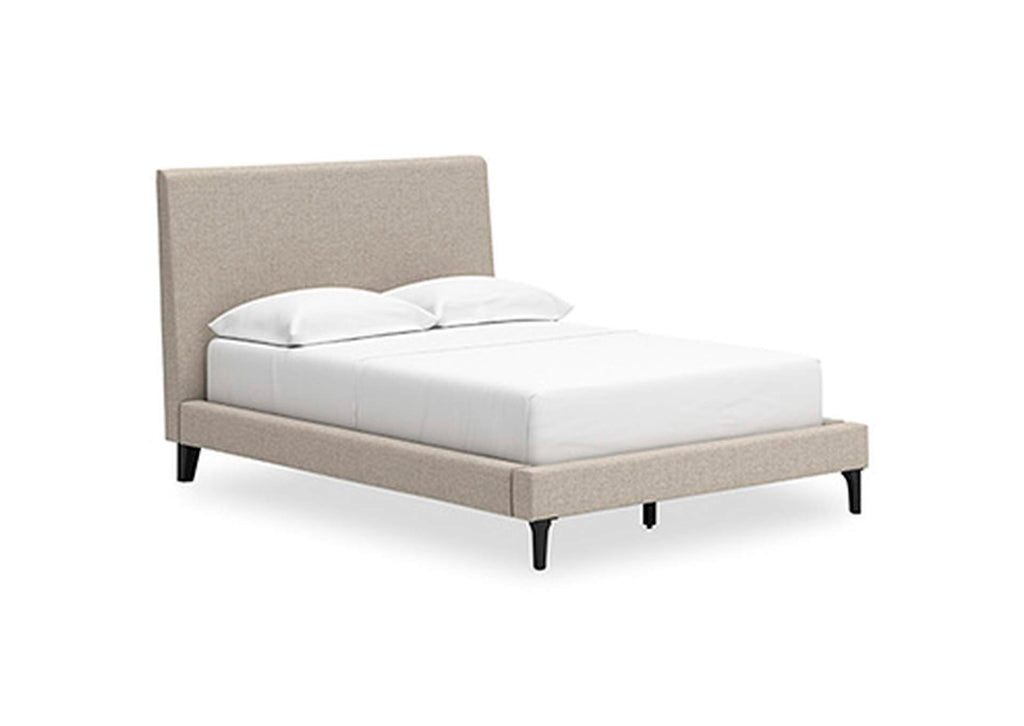 Cielden Full Upholstered Bed with Roll Slats angled view