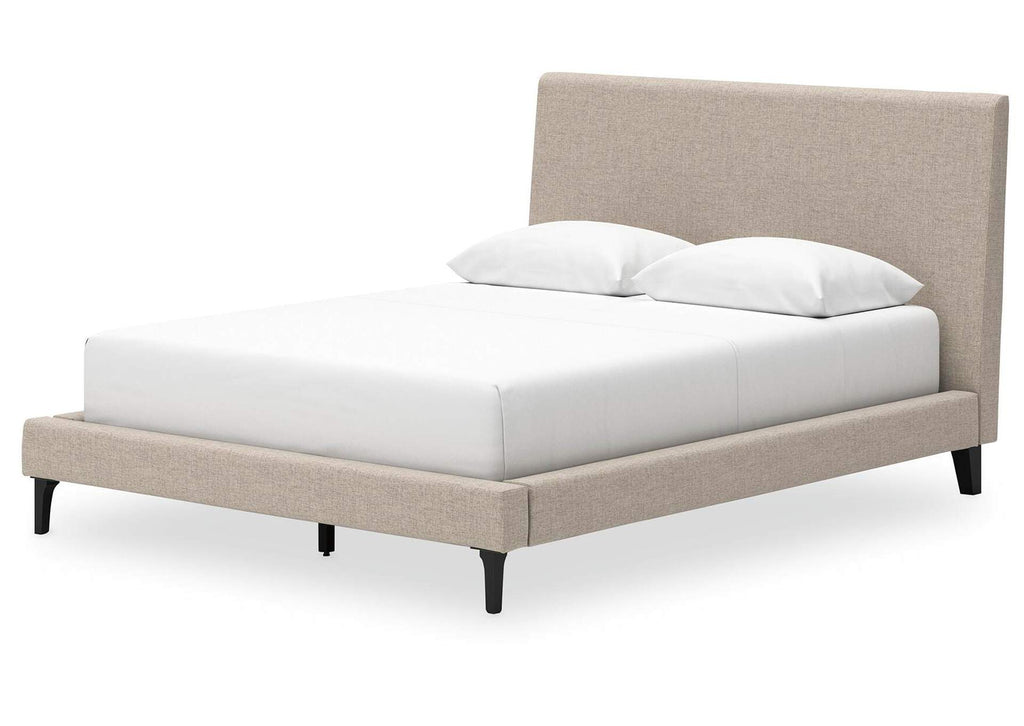 Cielden Queen Upholstered Bed with Roll Slats angled view