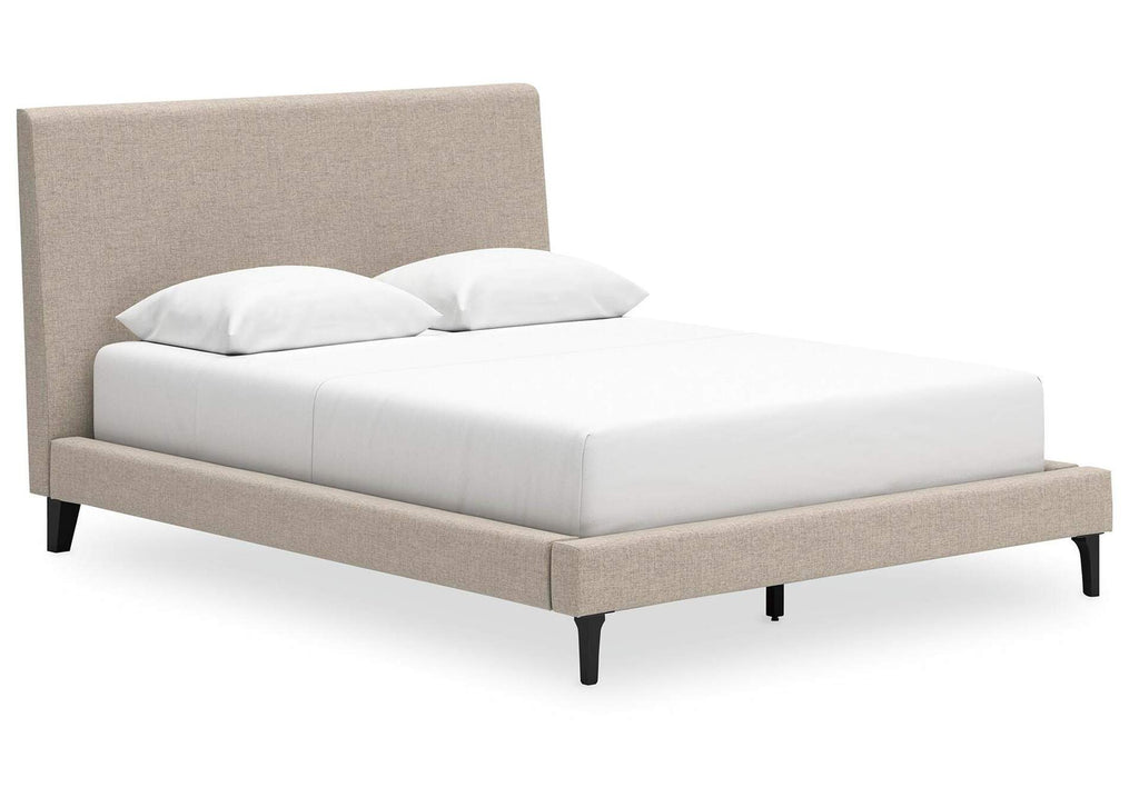 Cielden Queen Upholstered Bed with Roll Slats angled view
