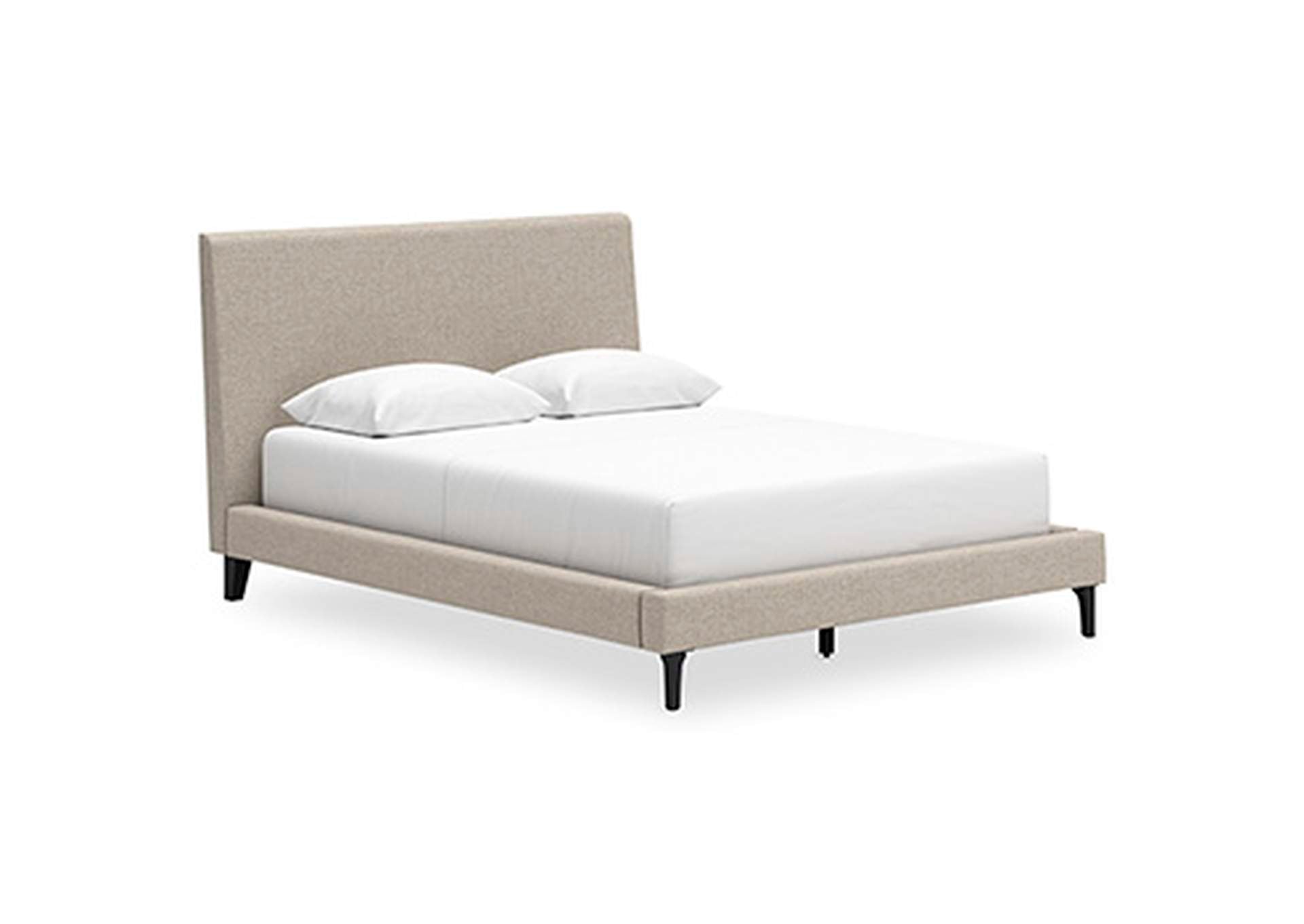 Cielden Queen Upholstered Bed with Roll Slats angled view