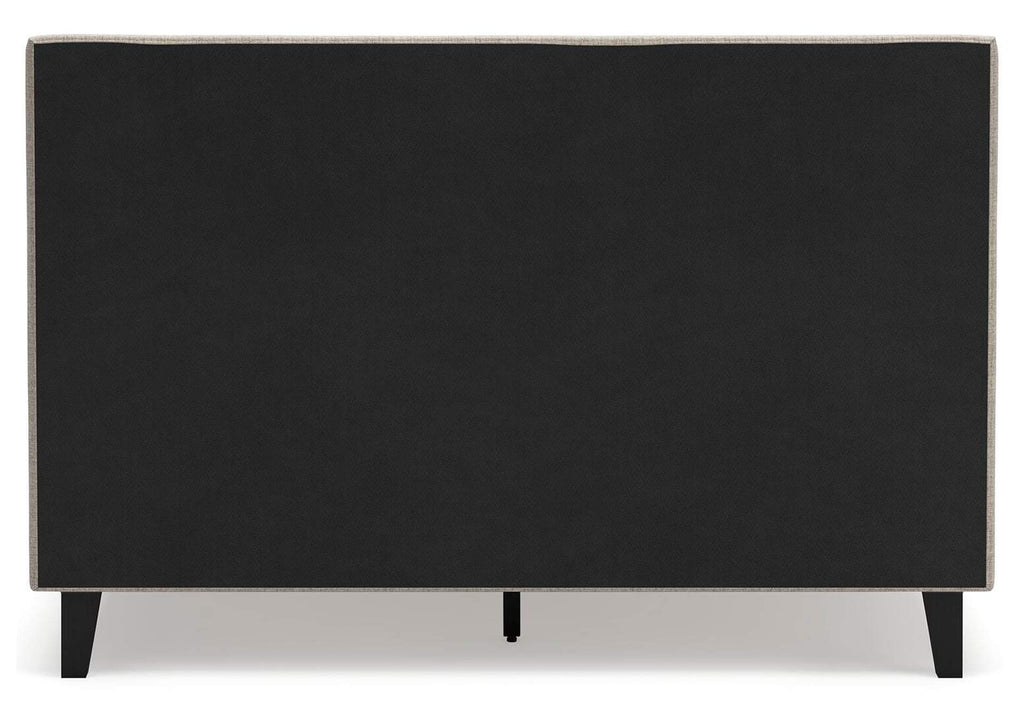 Cielden Queen Upholstered Bed with Roll Slats, Dresser and Chest