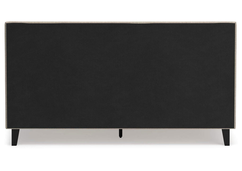 Cielden King Upholstered Bed with Roll Slats, Chest and Nightstand