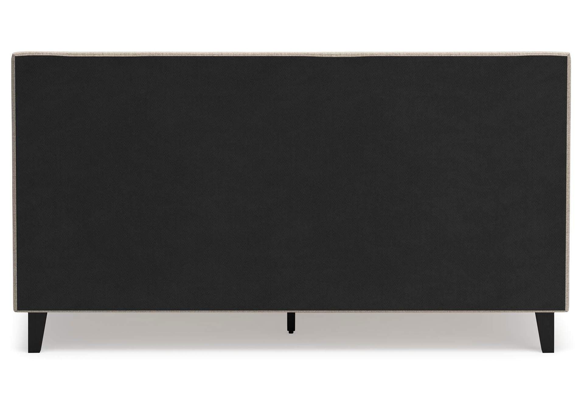 Cielden King Upholstered Bed with Roll Slats, Chest and Nightstand