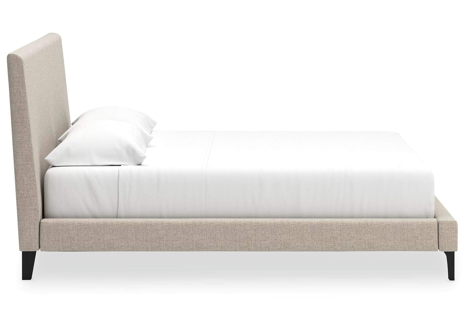 Cielden King Upholstered Bed with Roll Slats side view