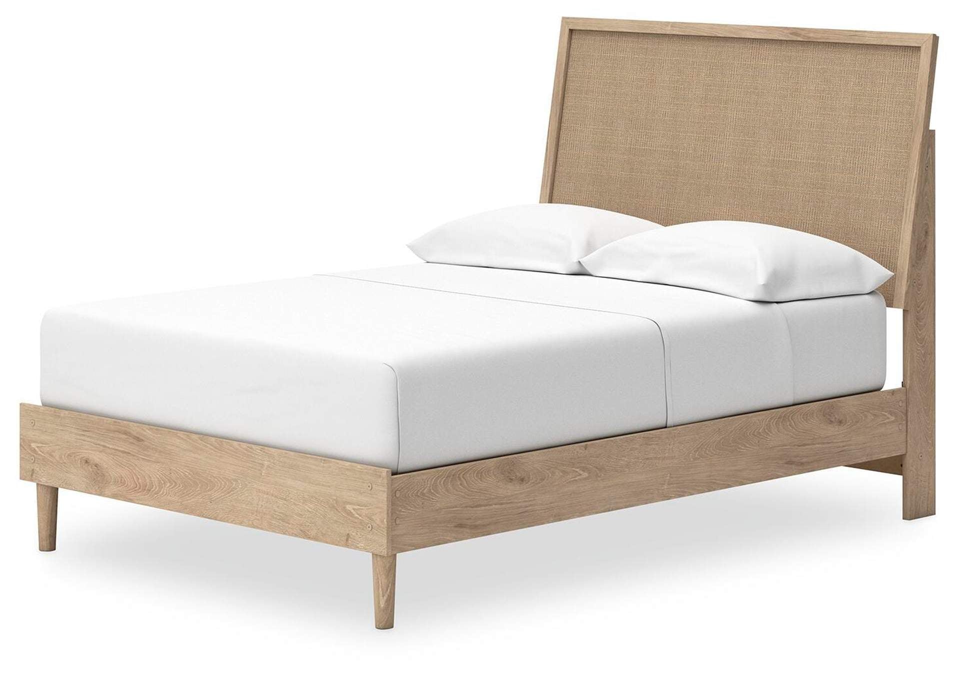 Cielden Full Panel Bed with 2 Nightstands angled view