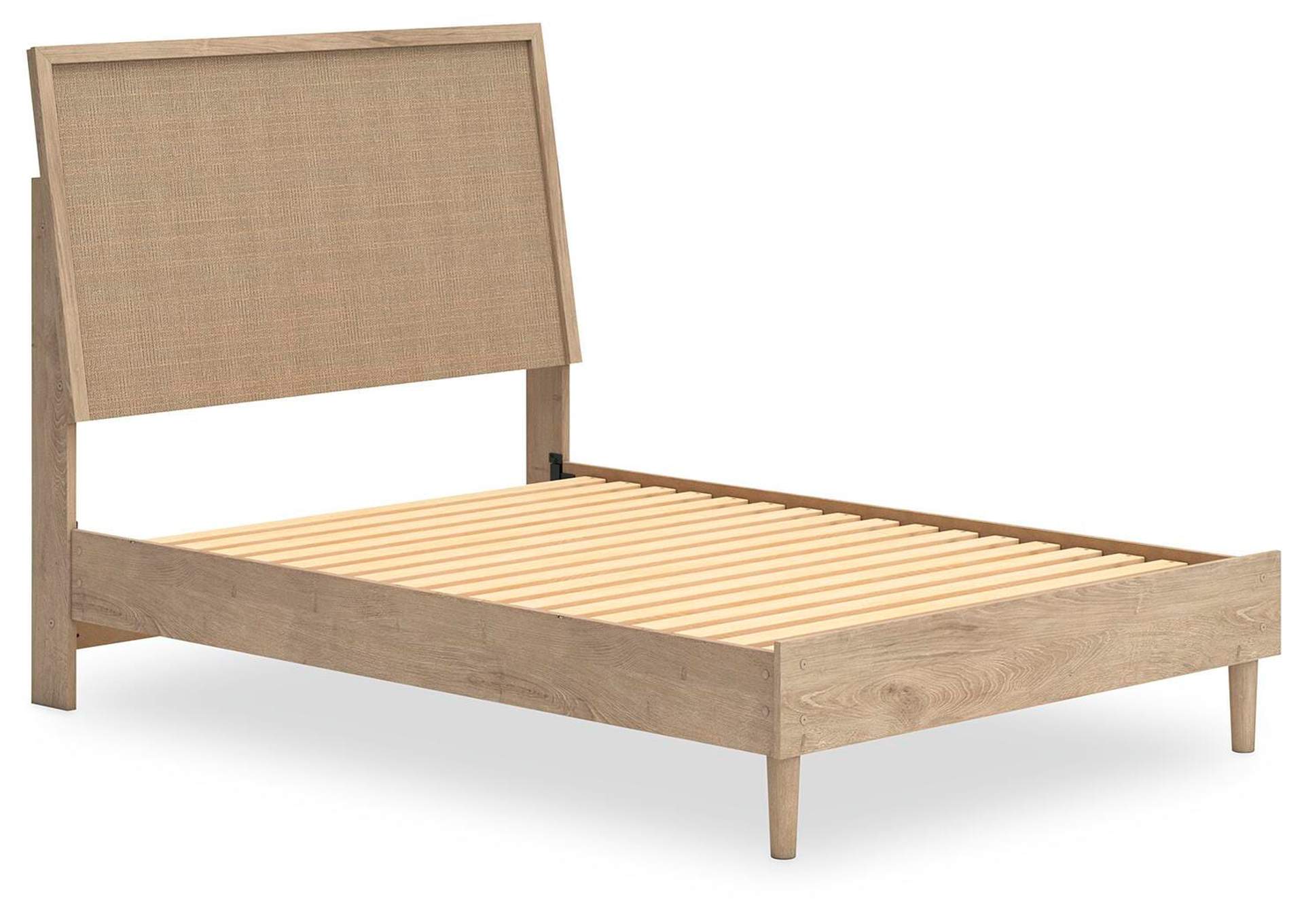 Cielden Full Panel Bed with 2 Nightstands angled view