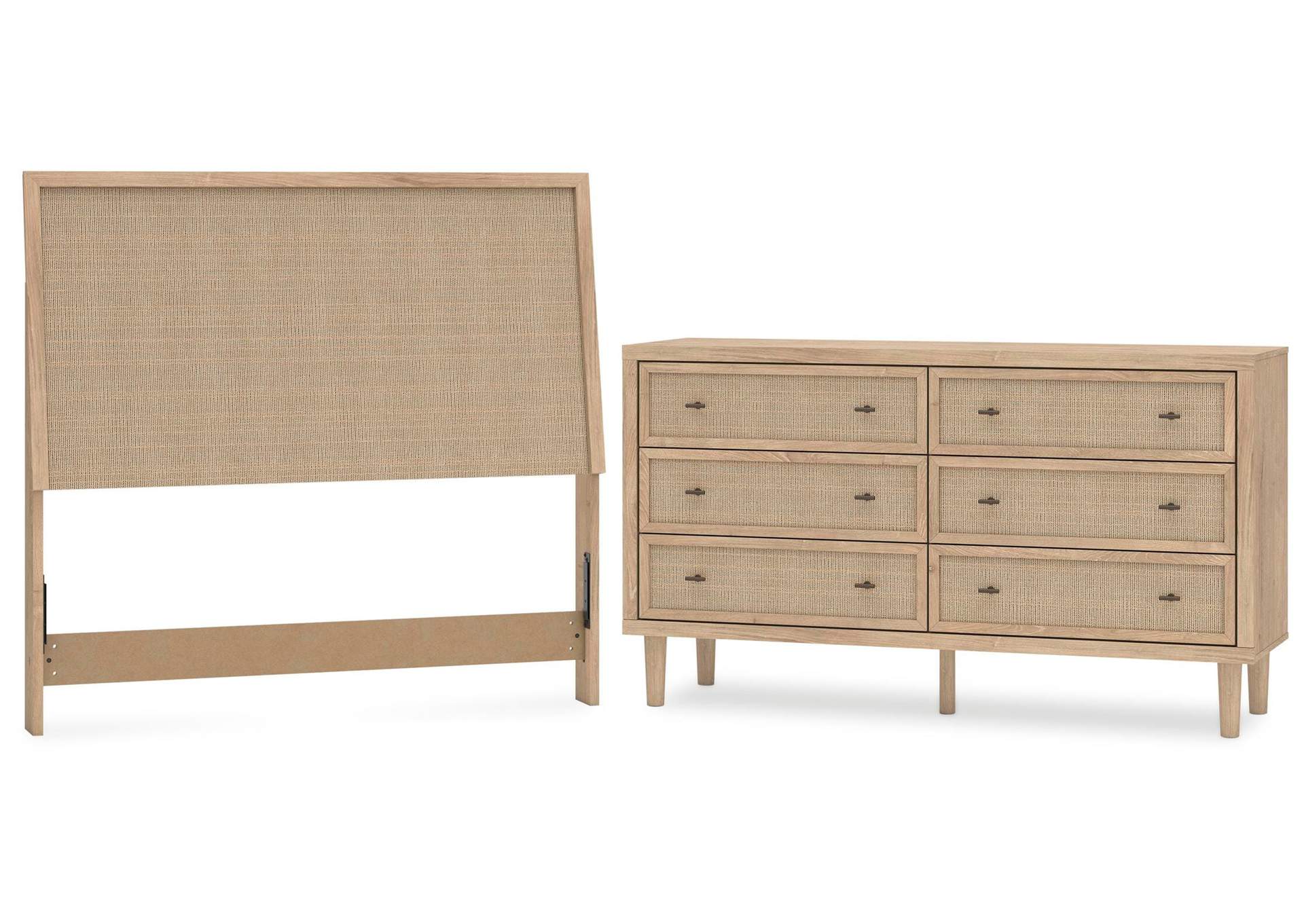 Cielden Full Upholstered Panel Bed with Dresser
