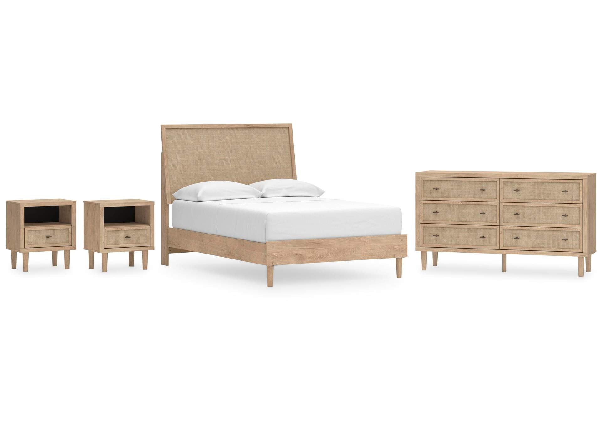 Cielden Full Panel Bed with Dresser and 2 Nightstands