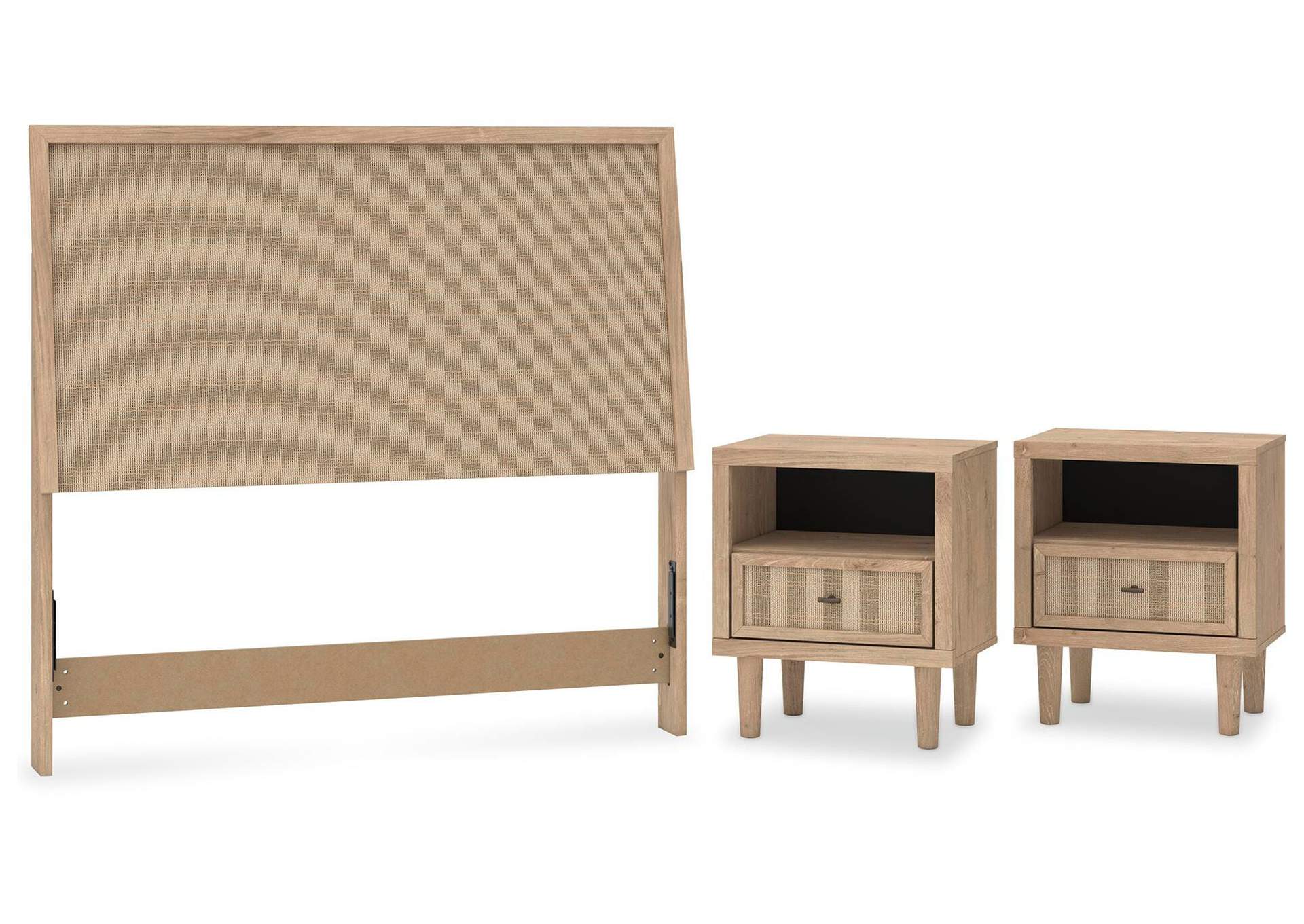 Cielden Full Panel Headboard and 2 Nightstands
