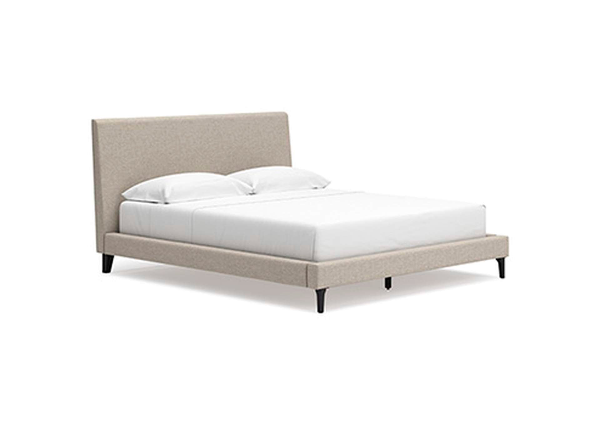 Cielden California King Upholstered Bed with Roll Slats angled view