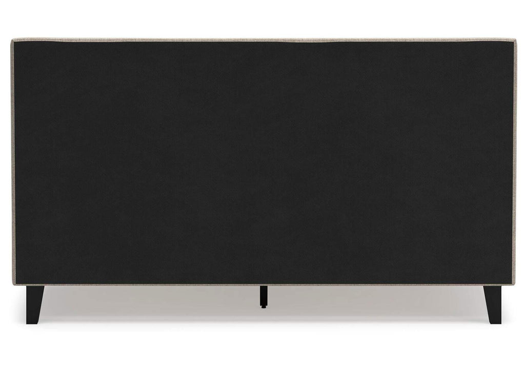 Cielden California King Upholstered Bed with Roll Slats, Chest and Nightstand