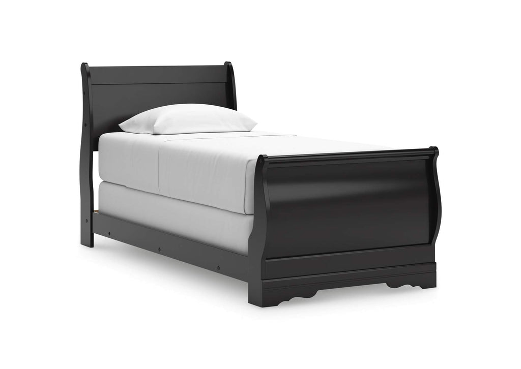 Huey Vineyard Twin Sleigh Bed angled view