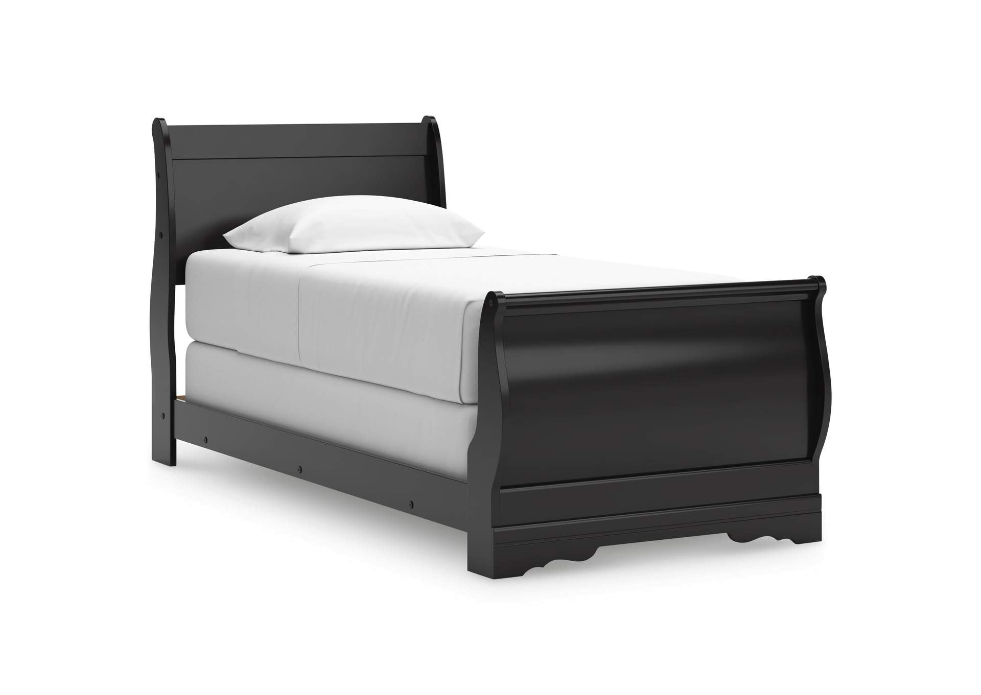 Huey Vineyard Twin Sleigh Bed angled view