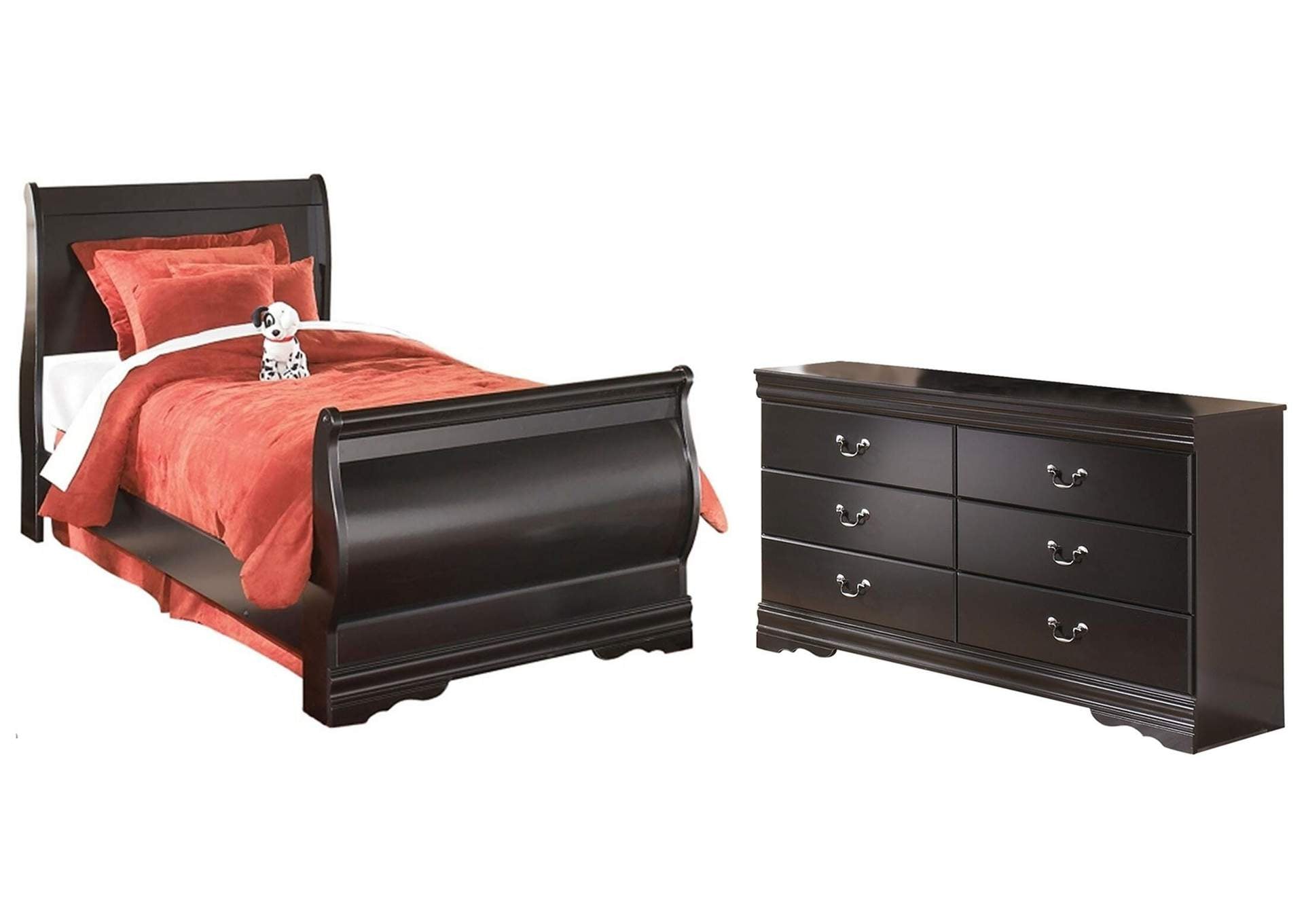 Huey Vineyard Twin Sleigh Bed with Dresser