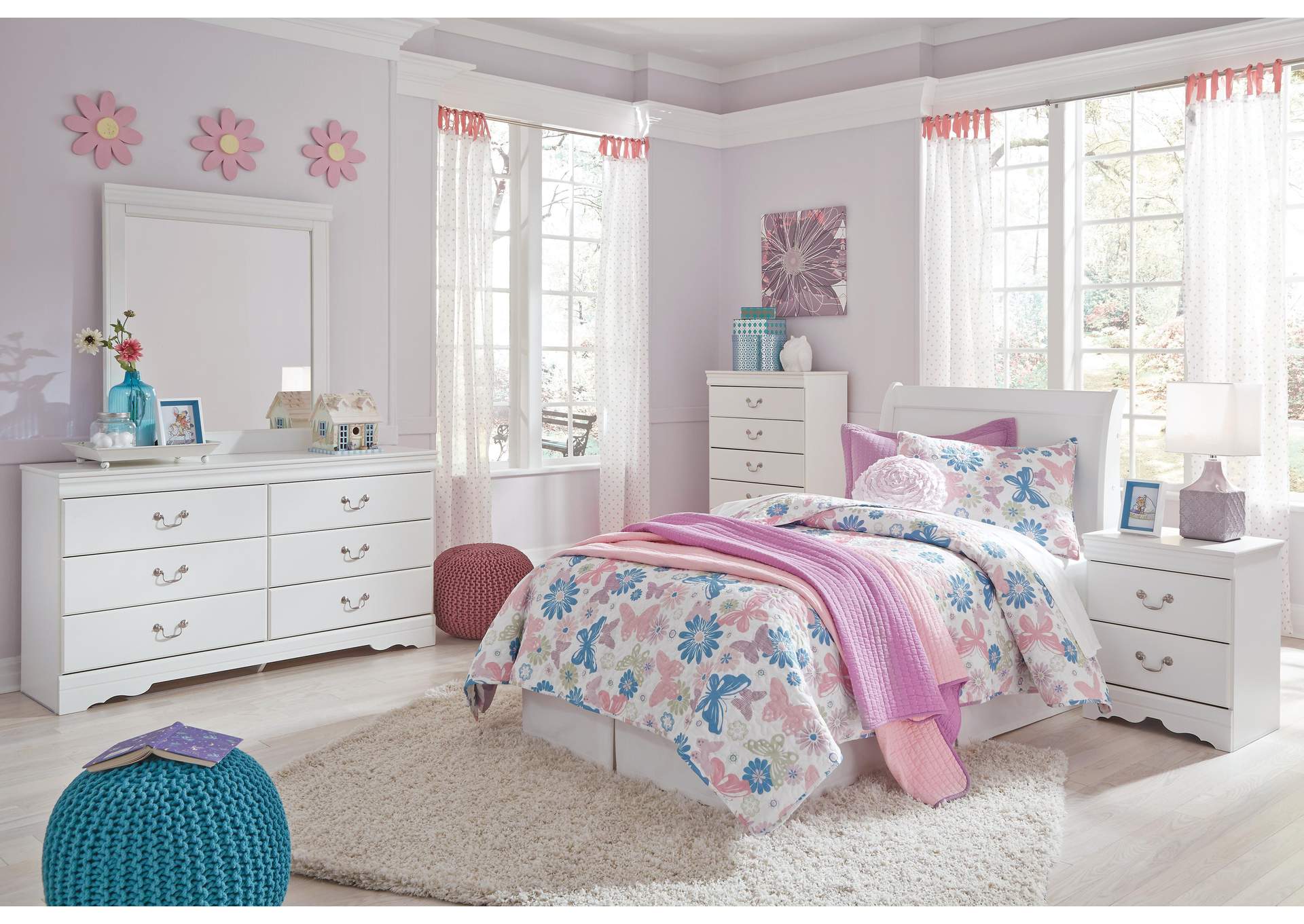 Anarasia Twin Sleigh Headboard and Dresser