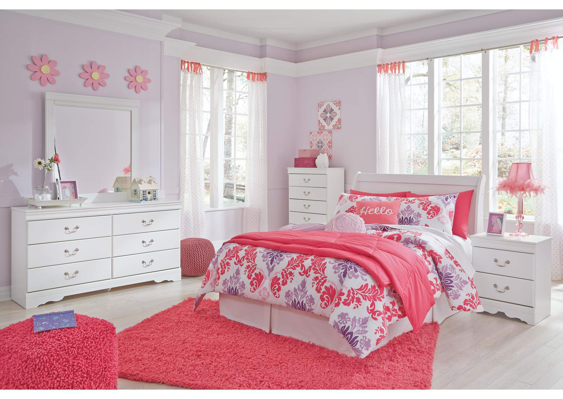 Anarasia Full Sleigh Headboard and Dresser