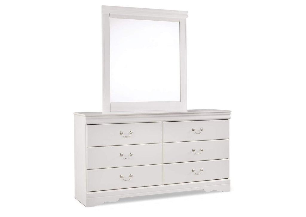 Anarasia Queen Sleigh Headboard Bed with Mirrored Dresser, Chest and Nightstand
