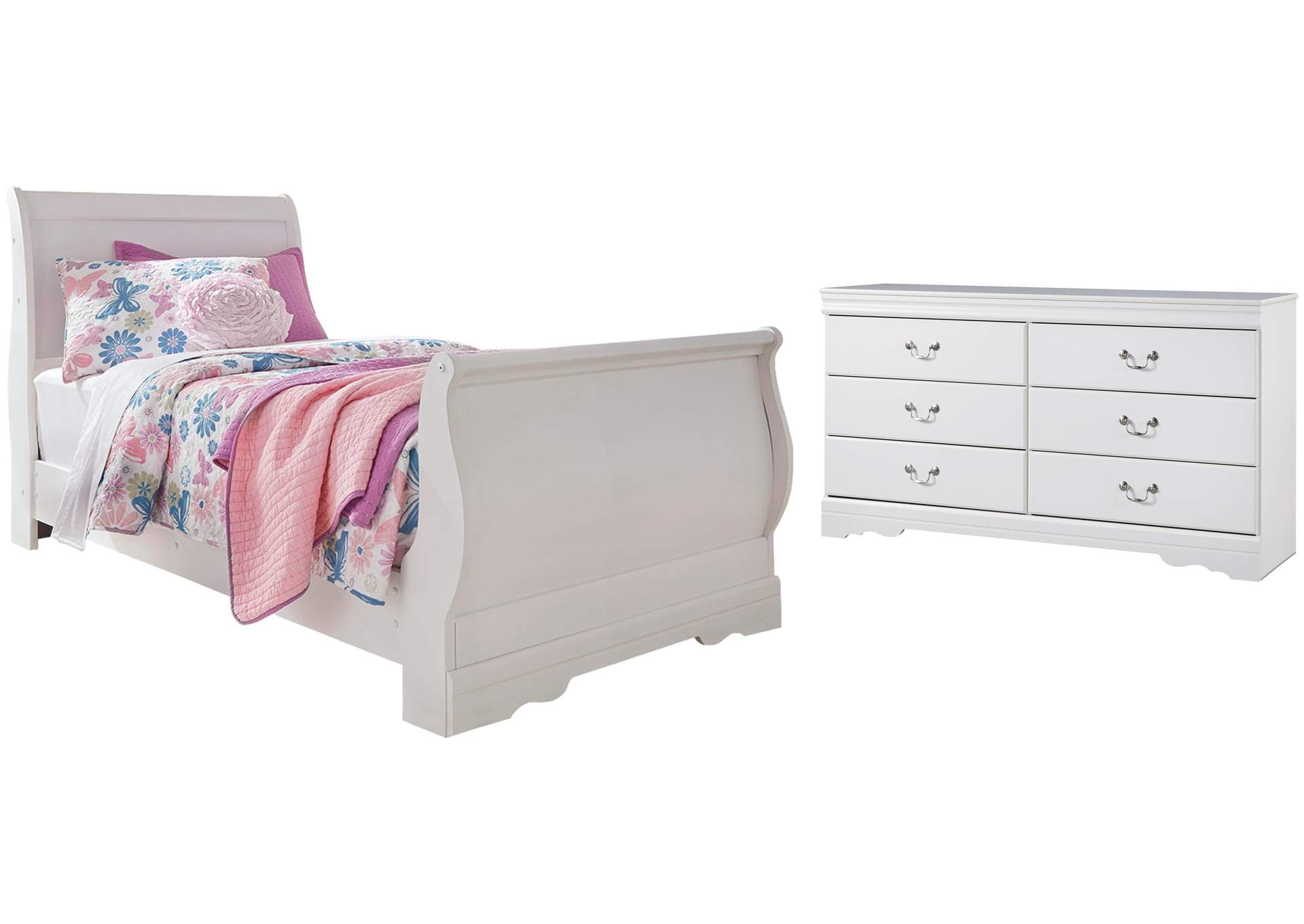 Anarasia Twin Sleigh Bed and Dresser