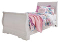 Anarasia Twin Sleigh Bed with Mirrored Dresser
