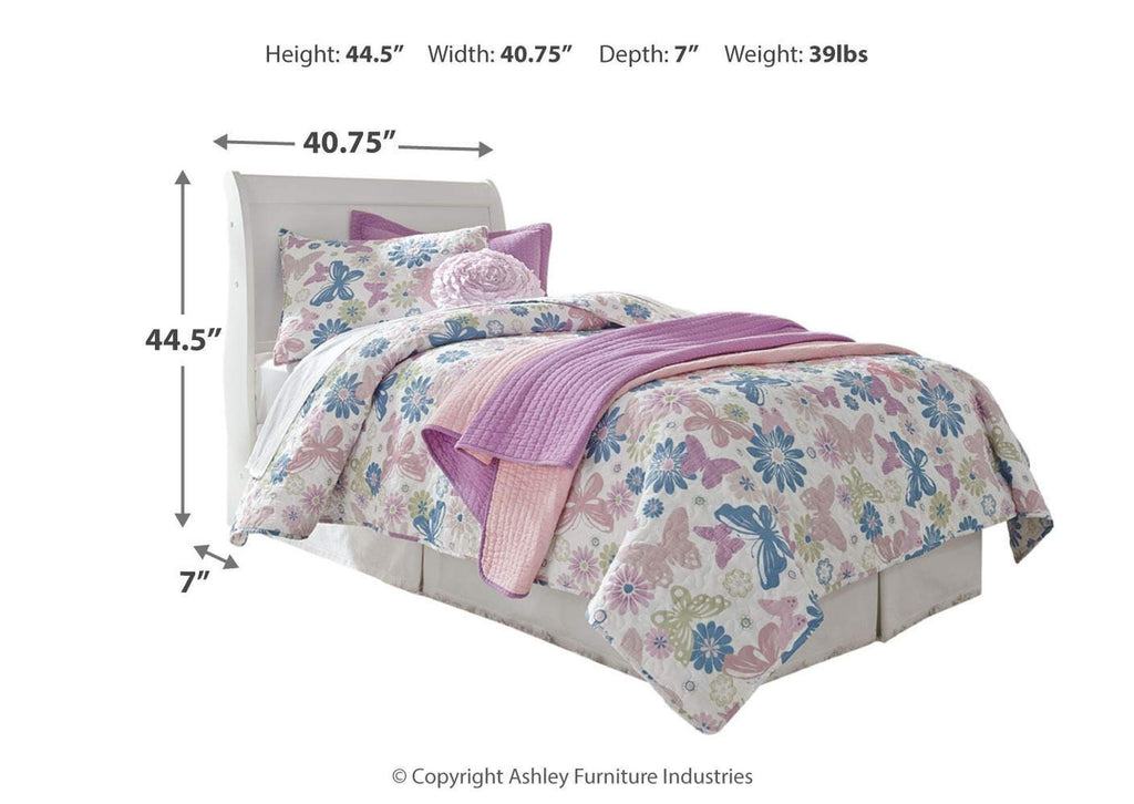 Anarasia Twin Sleigh Headboard and Dresser dimensions