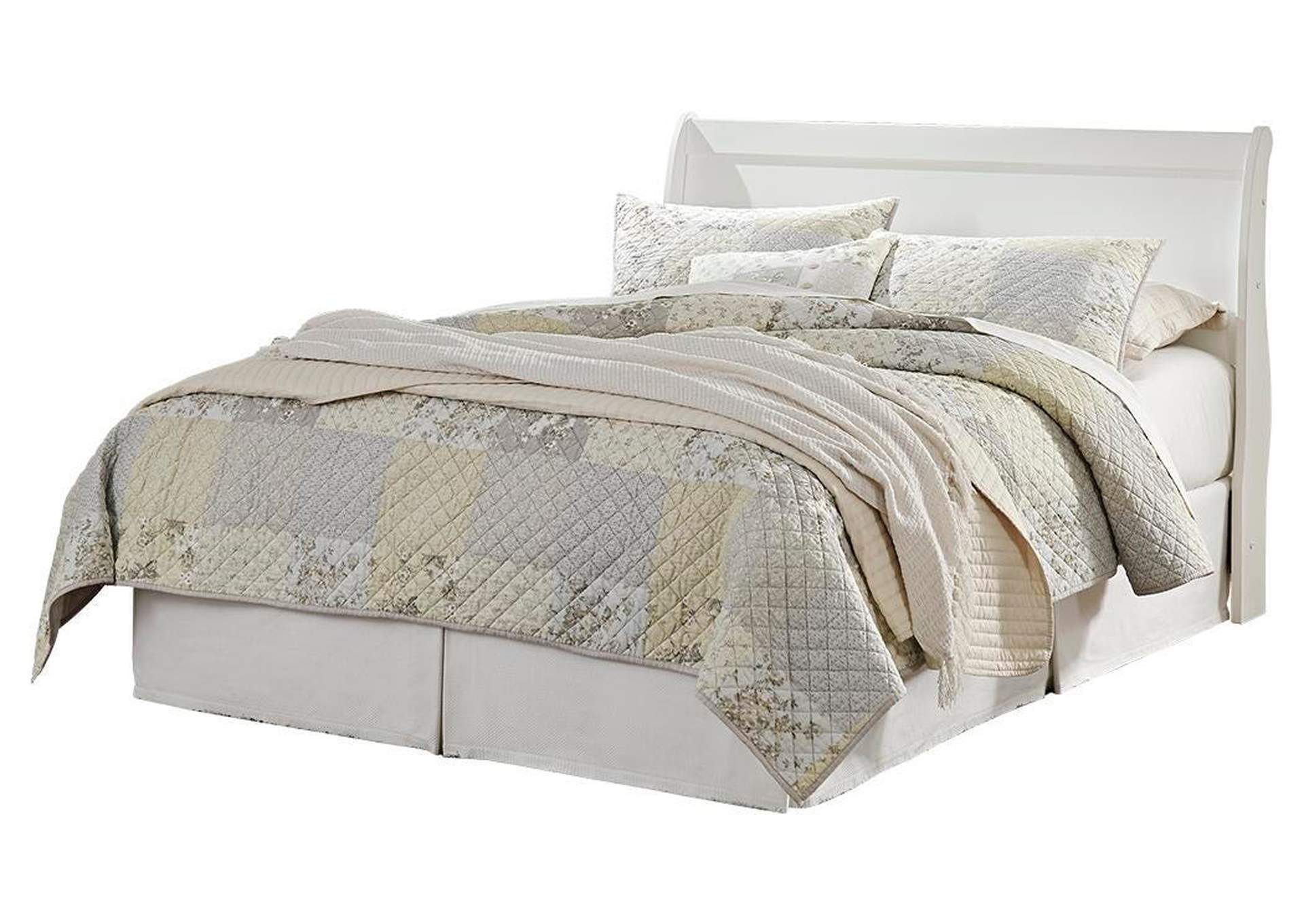 Anarasia Queen Sleigh Headboard Bed with Mirrored Dresser, Chest and Nightstand