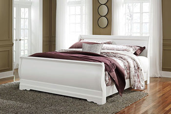 Anarasia Queen Sleigh Bed in White