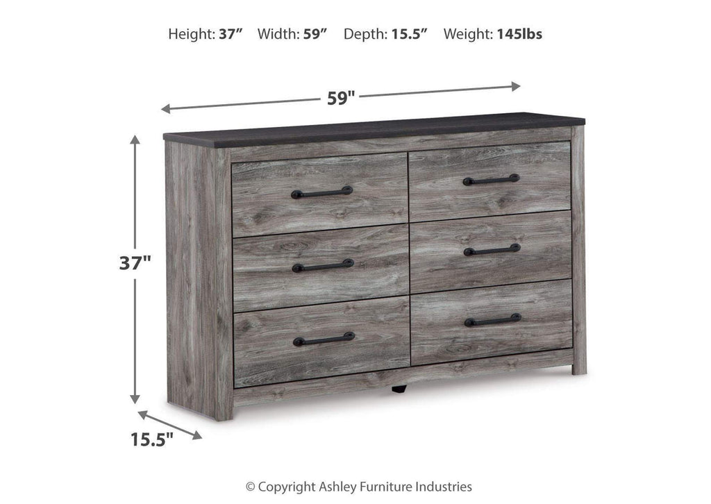 Bronyan King Panel Bed with Dresser dimensions
