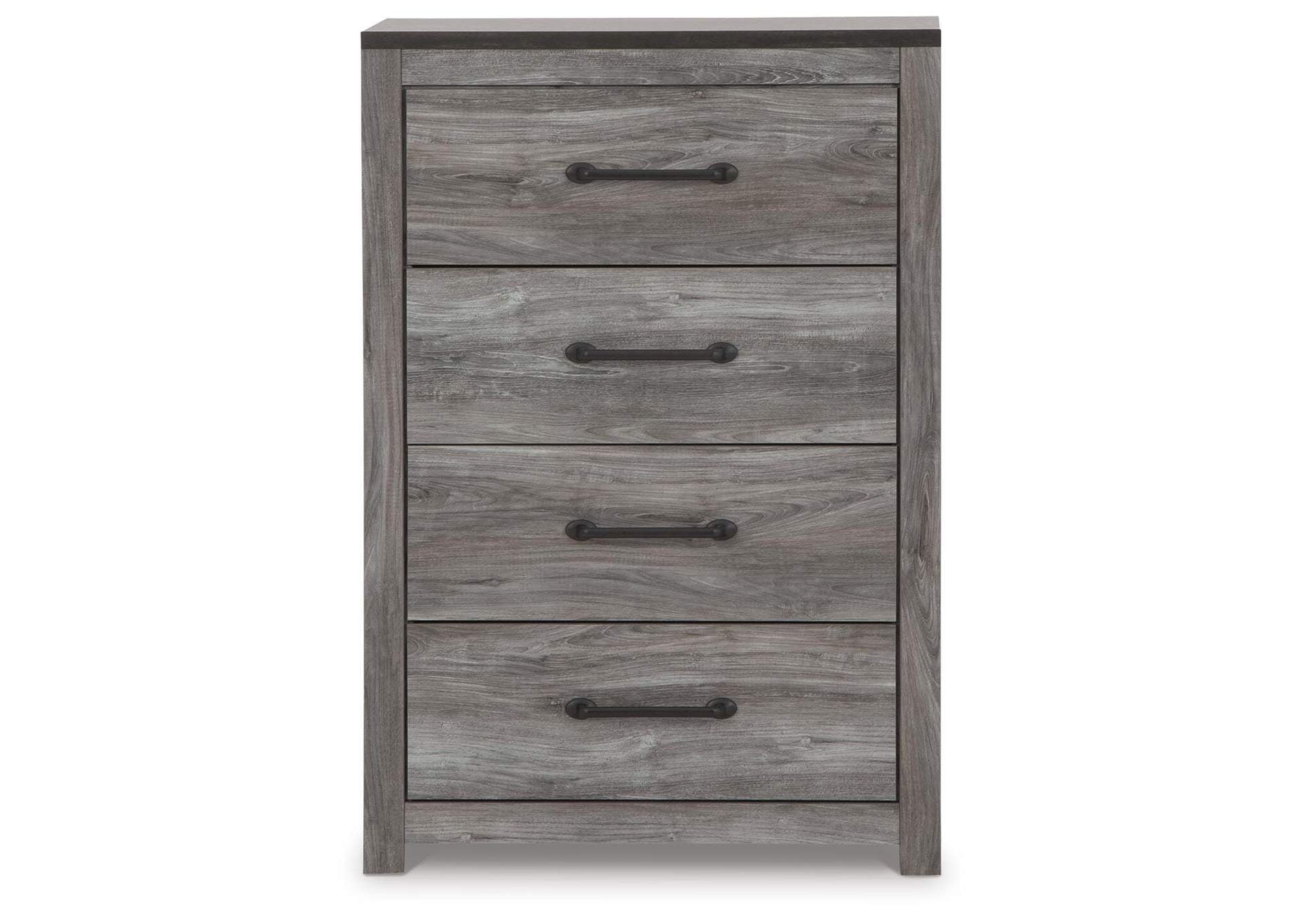 Bronyan King Panel Bed with Mirrored Dresser and Chest front view