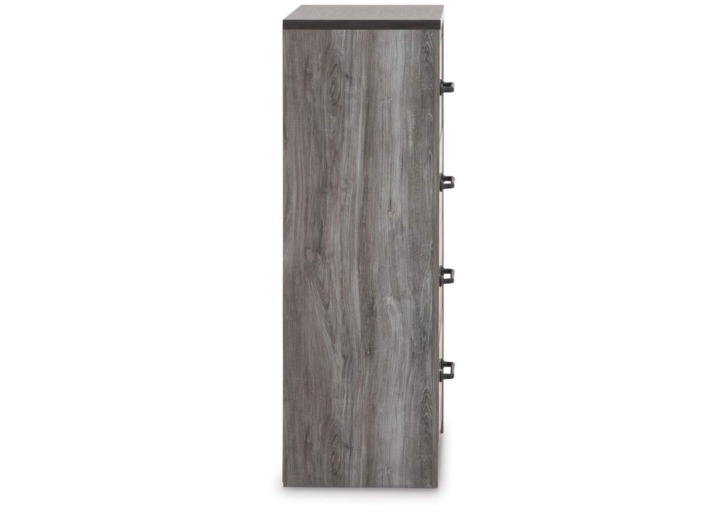 Bronyan King Panel Bed with Mirrored Dresser, Chest and 2 Nightstands side view