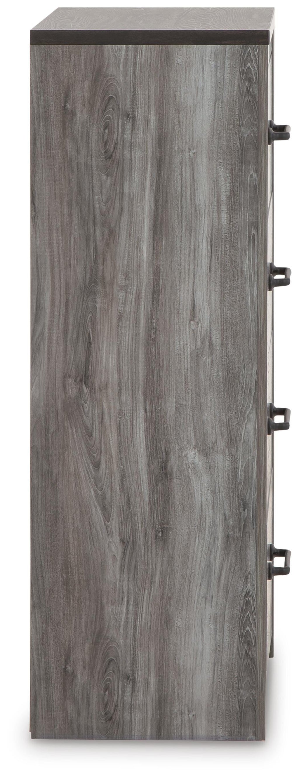 Bronyan Chest of Drawers in Dark Gray, side view