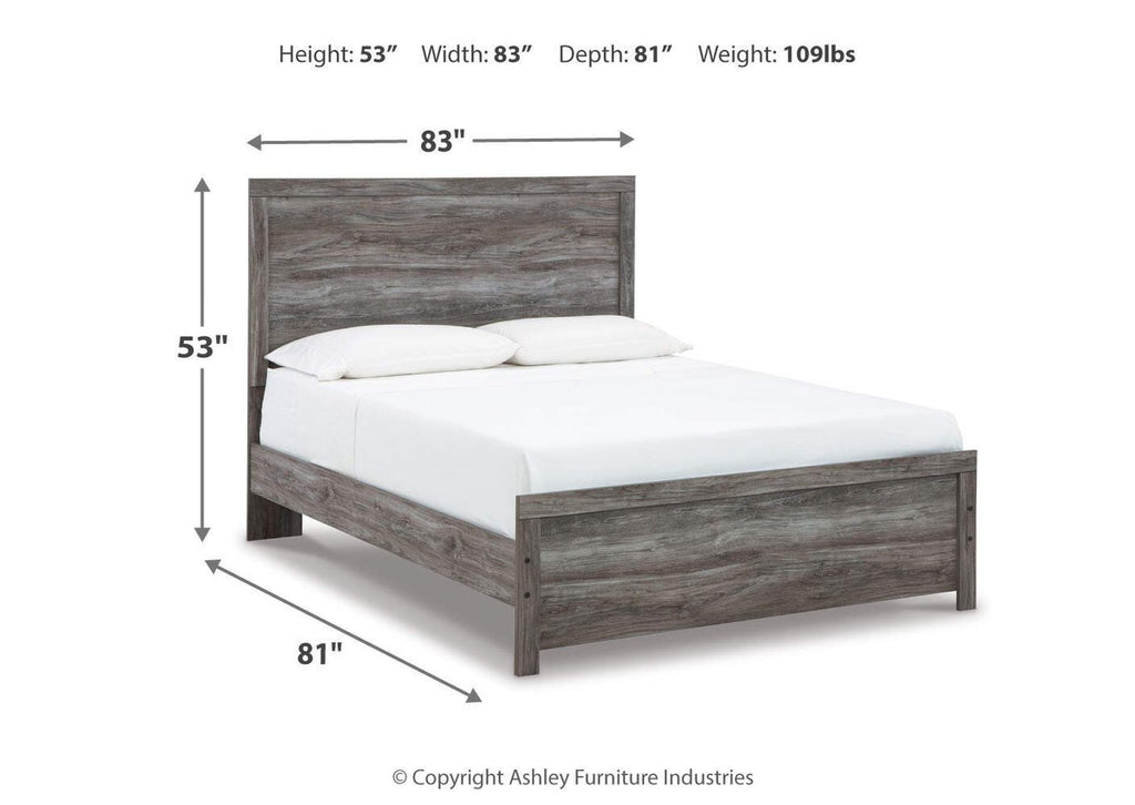 Bronyan Queen Panel Bed with Mirrored Dresser and 2 Nightstands dimensions