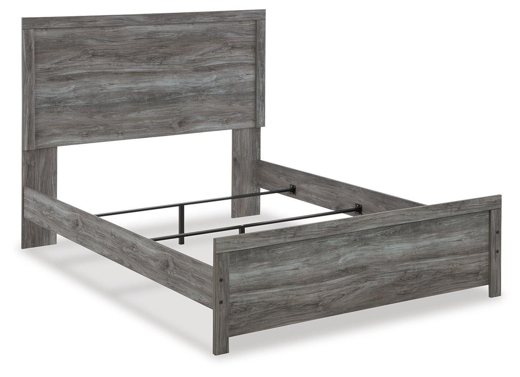 Bronyan Queen Panel Bed in Dark Gray, angle view