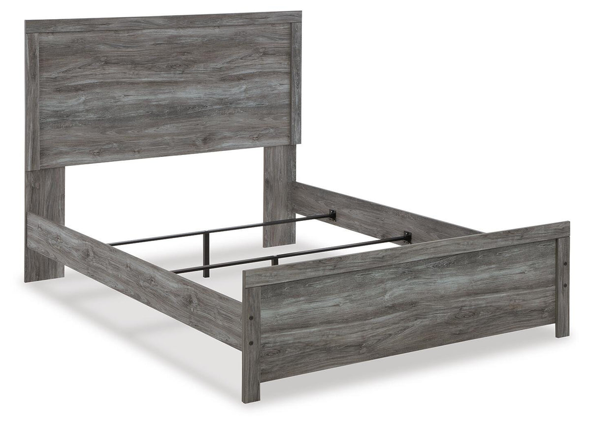 Bronyan Queen Panel Bed in Dark Gray, angle view