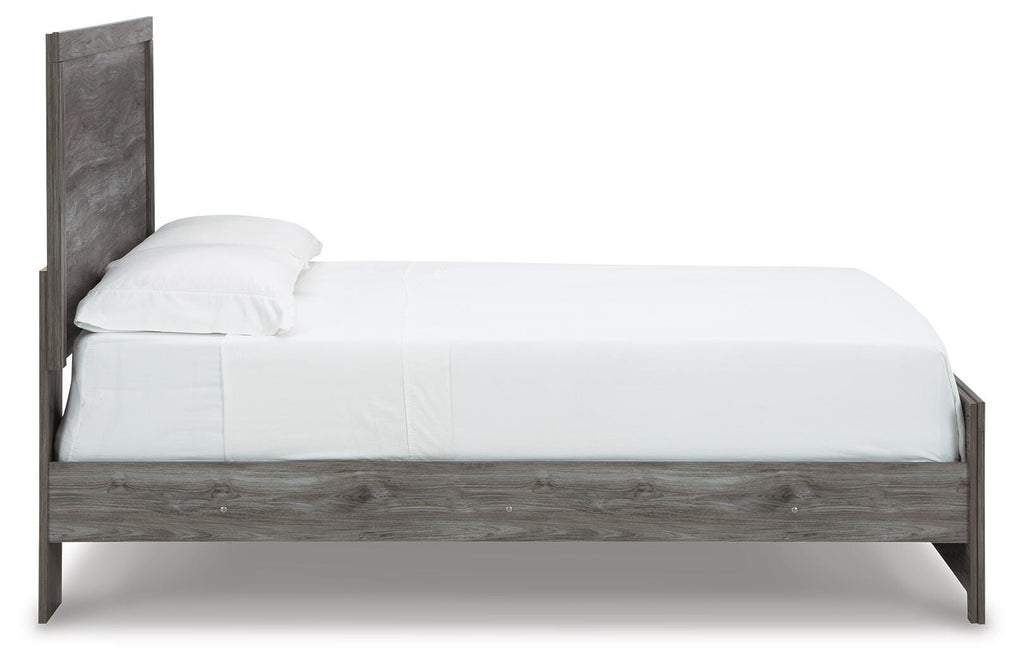 Bronyan Queen Panel Bed in Dark Gray, side view