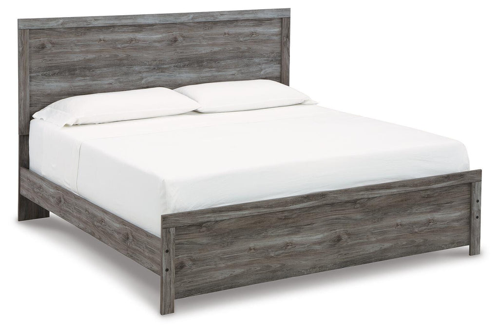 Bronyan King Panel Bed in Dark Gray, angle view