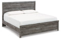 Bronyan King Panel Bed in Dark Gray, angle view