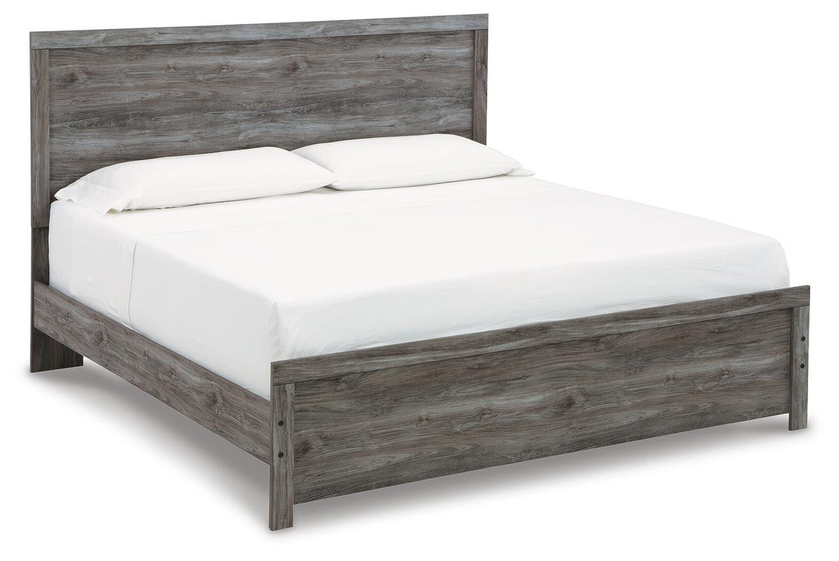 Bronyan King Panel Bed in Dark Gray, angle view