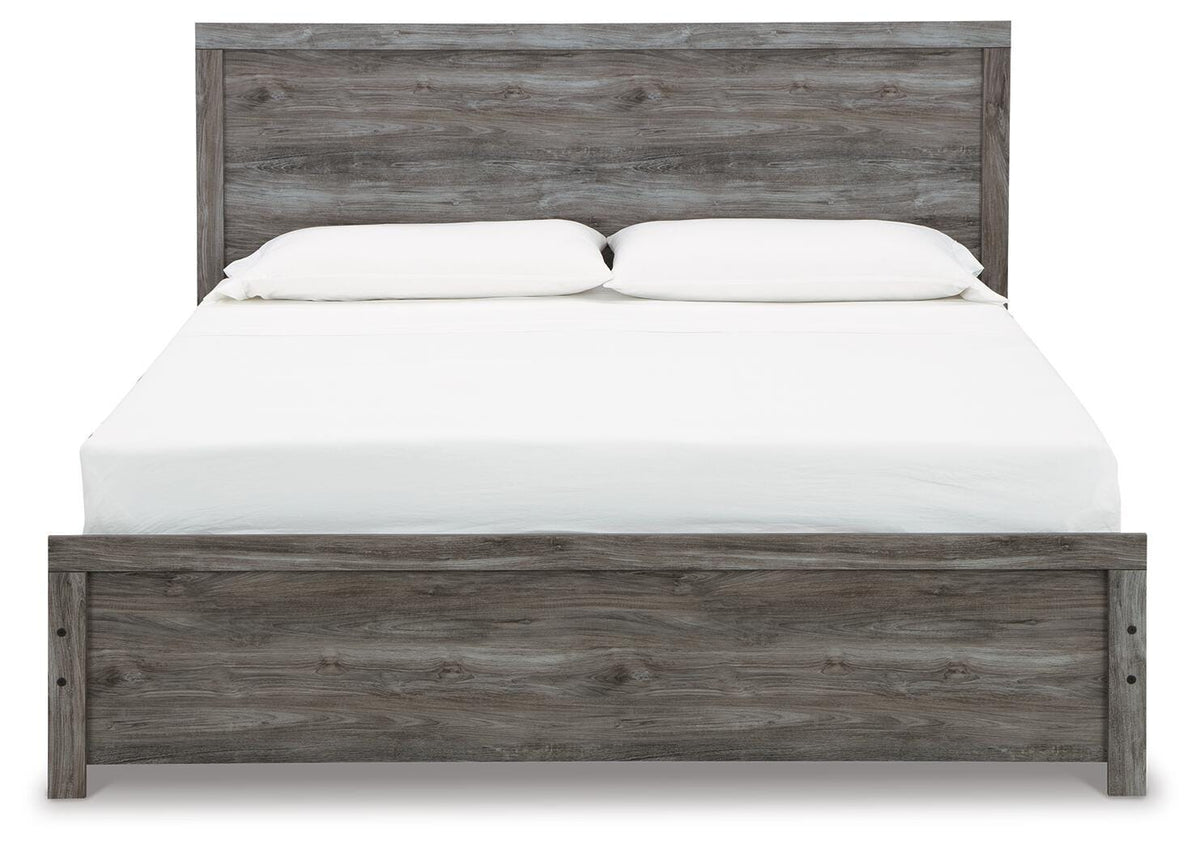 Bronyan King Panel Bed in Dark Gray, front view