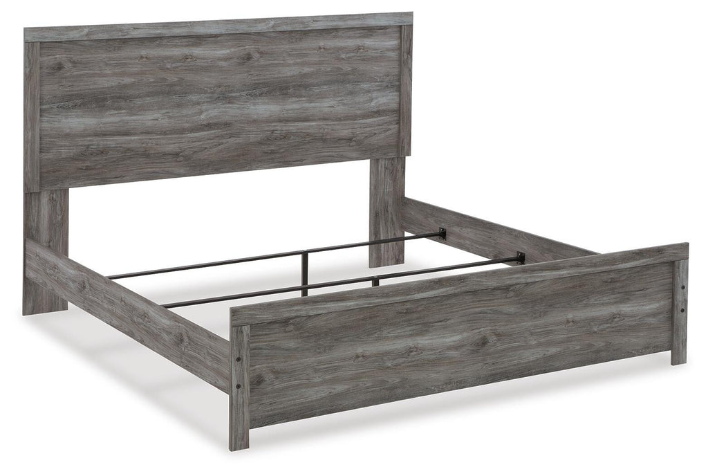 Bronyan King Panel Bed in Dark Gray, angle view